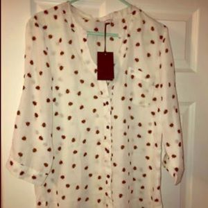 Jane and Delancey XL Lady Bug Blouse new with tags